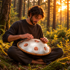 Handpan Éclipse Argent et Doré 12 Notes - Ré Mineur Kurd
