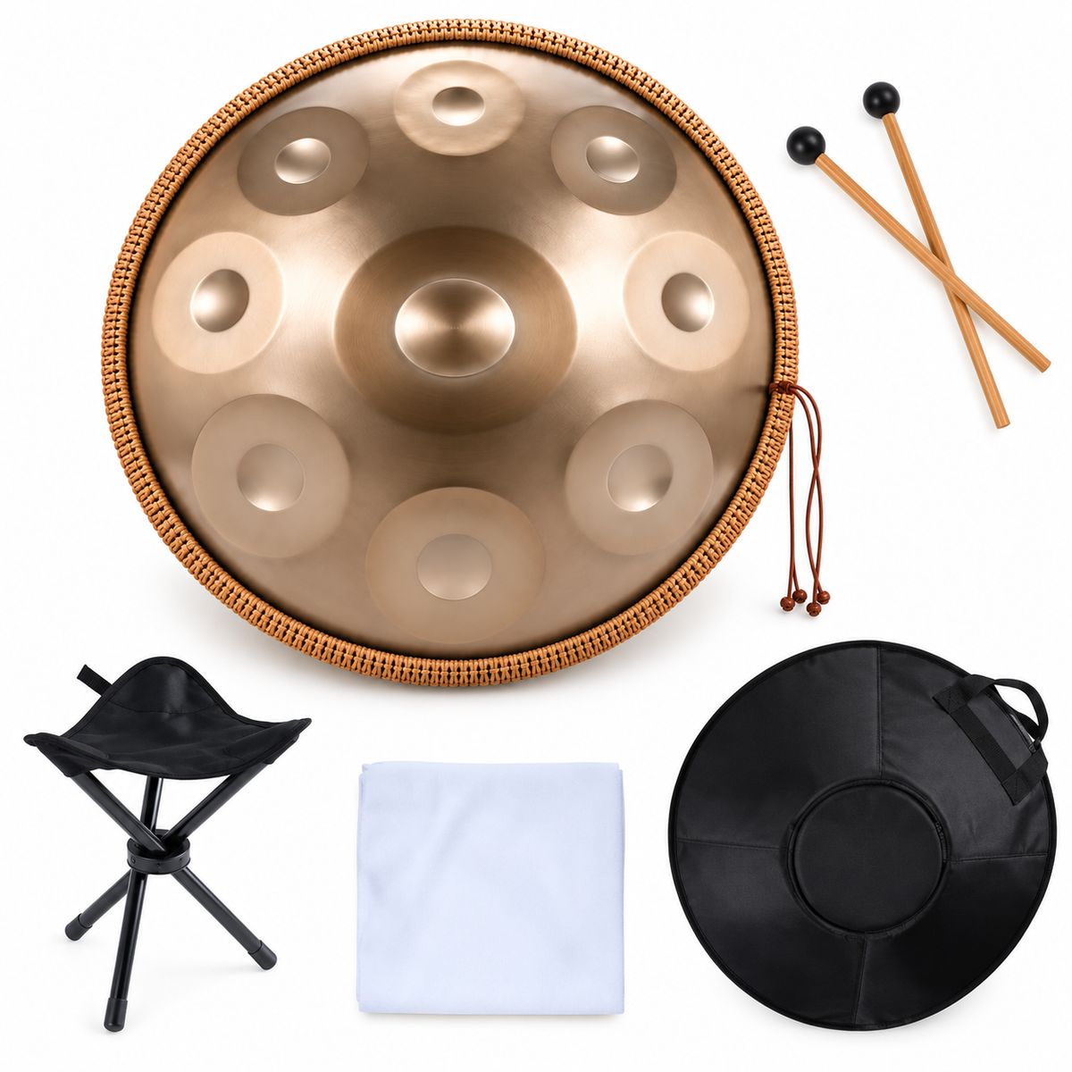 Handpan Auréa Doré 9 Notes en Sol Mineur - 440 Hz