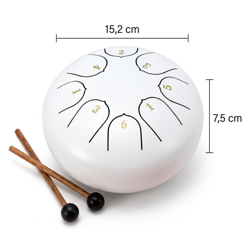 Tongue Drum Éolia Blanc 8 Notes - D5