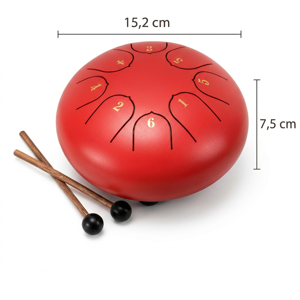 Tongue Drum Éolia Rouge 8 Notes - D5