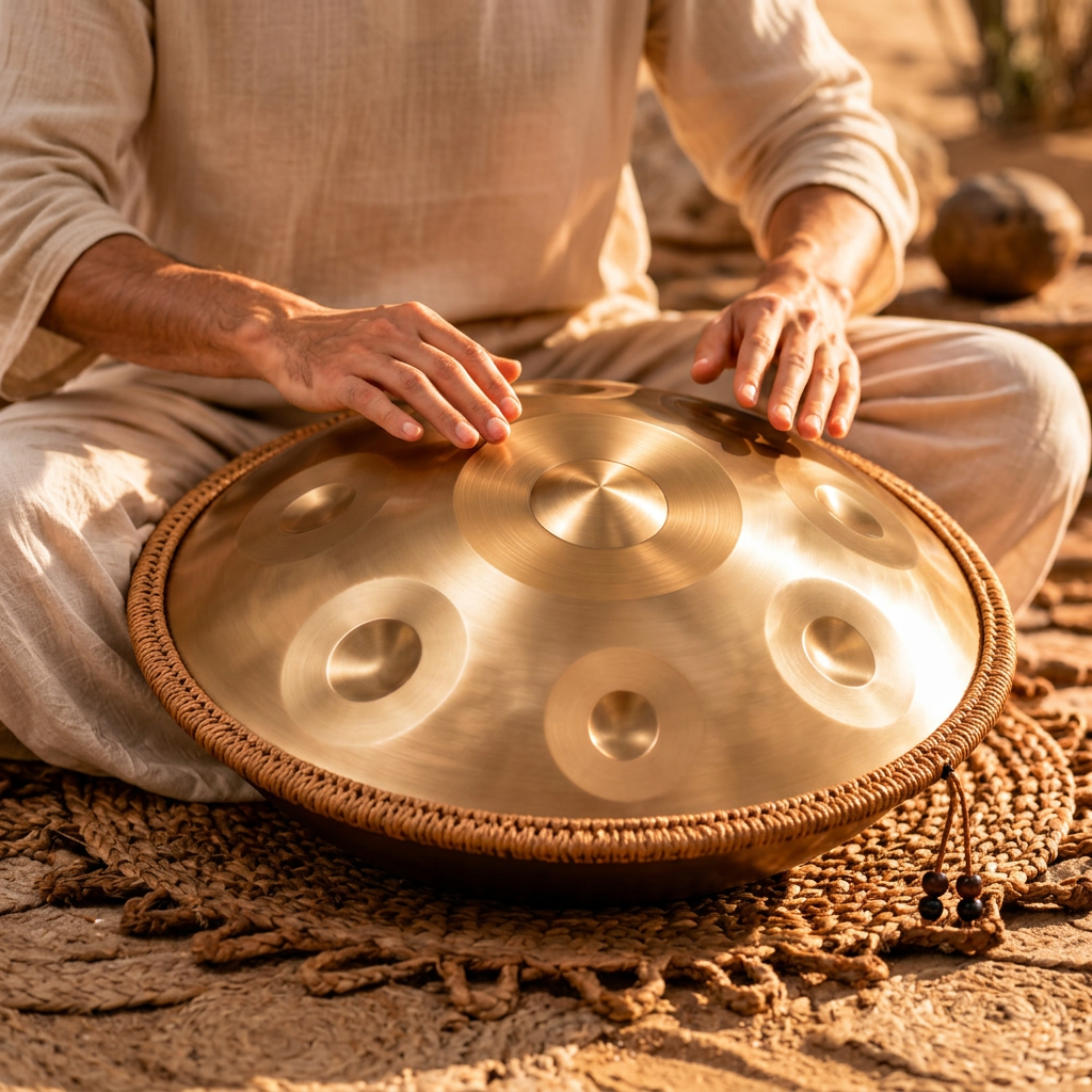 Handpan Nahara Doré 9 Notes en Ré Mineur - 440 Hz