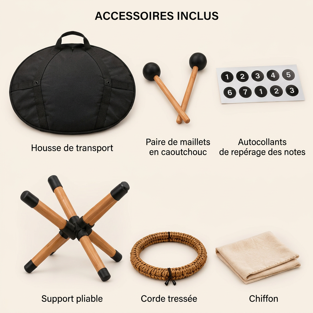 Handpan Nahara Doré 10 Notes en Ré Mineur - 432 Hz