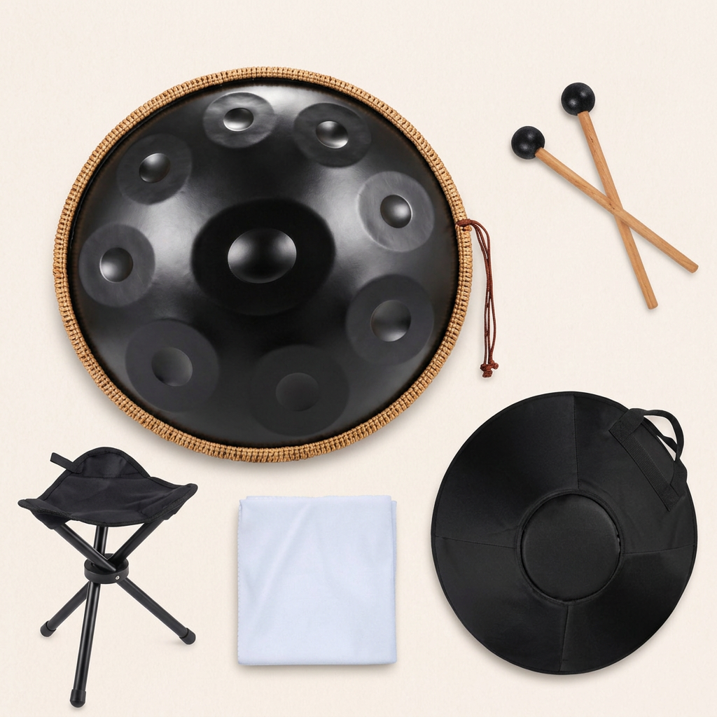 Handpan Auréa Noir 9 Notes en Sol Mineur - 440 Hz