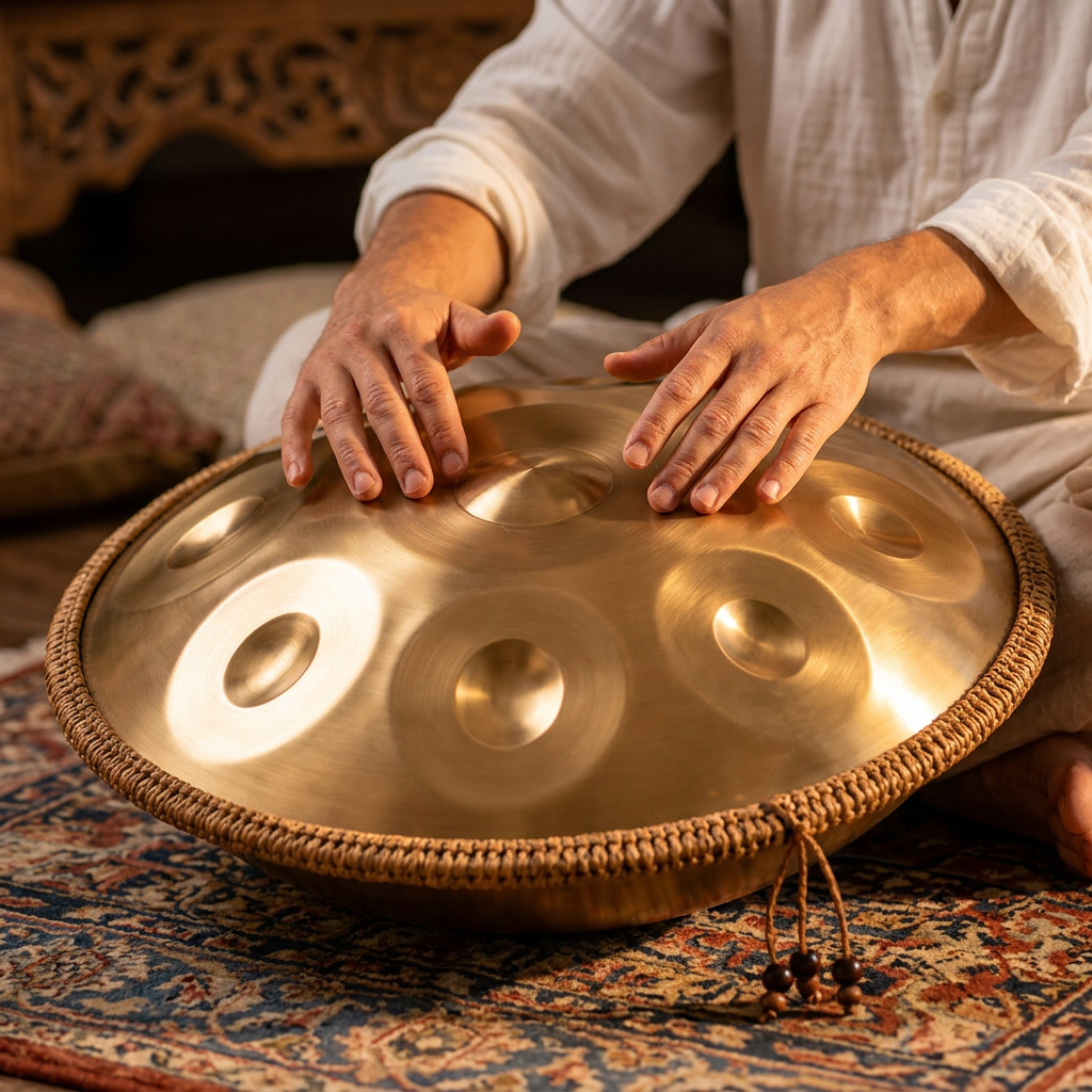 Handpan Nahara Doré 10 Notes en Ré Mineur - 432 Hz
