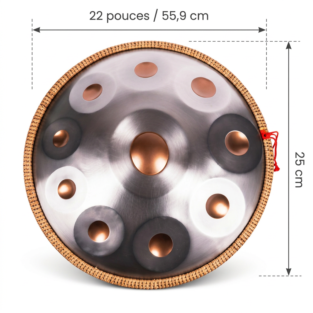 Handpan 10 Notes Kurd 22 Pouces - 440 Hz